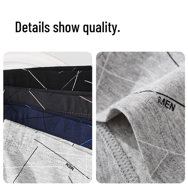 Nanjiren Men's Plus Size Cotton Boxer Briefs 3-Pack