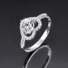 Women's Heart-Shaped Moissanite Open Ring, Classic 1 Carat.