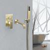 Badewannenarmatur Gebürstetes Gold Badezimmer Badewannenmischer Warm- und Kalt- Bad- Duscharmaturen Wandmontiertes Badewannen- Duscharmaturenset