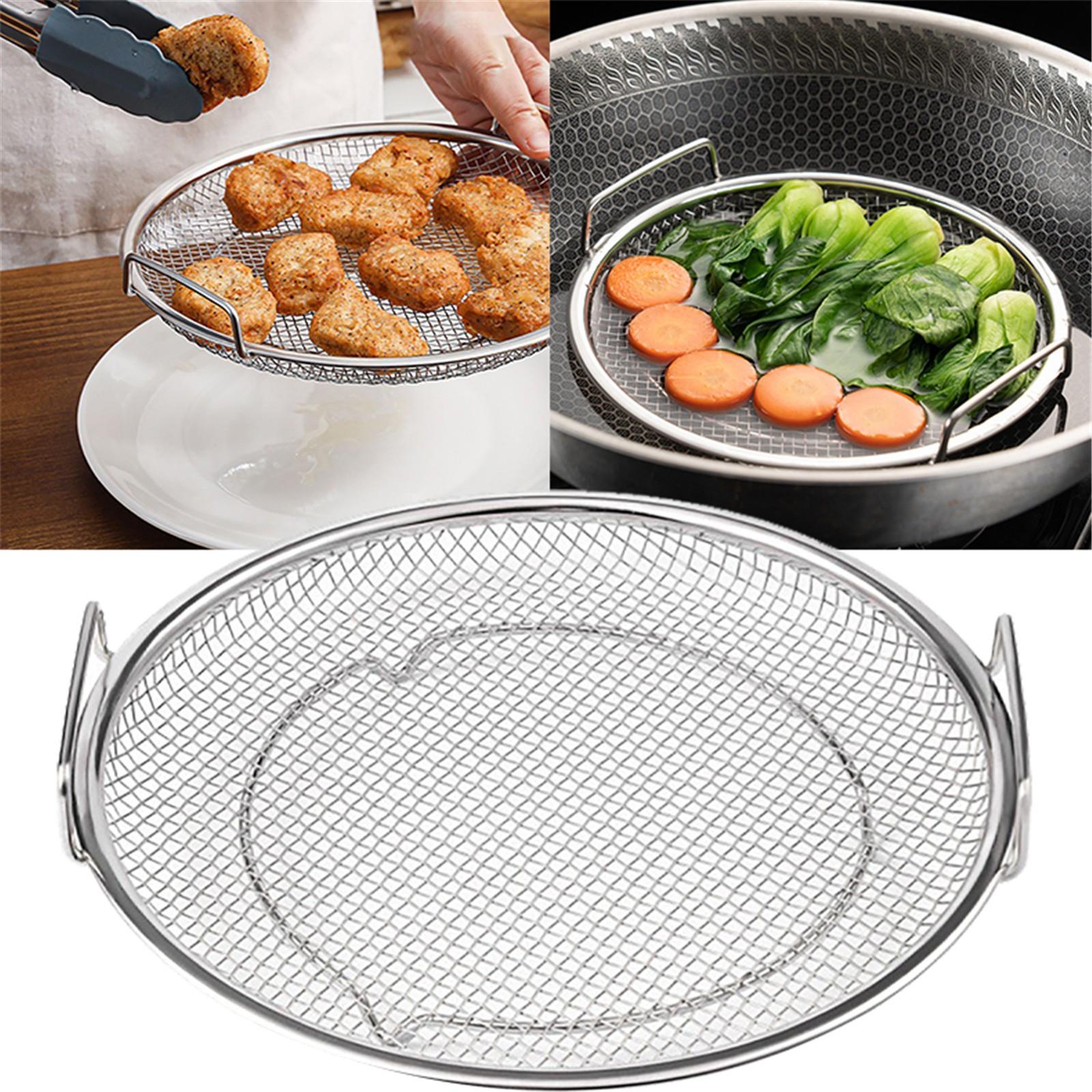 

Kitchen Tools Stainless Steel Oil Filter Screen With Double Ear Kitchen Gadgets Oil Drain Filter For Fried Chicken French Fries One Size розовый