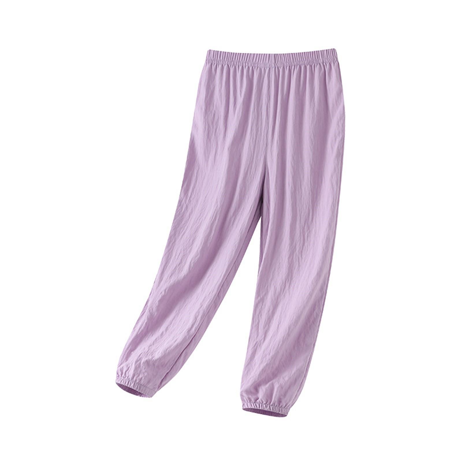 

Детские летние свободные брюки от комаров из ледяного шелка для отдыха для детей старшего возраста, прохладные на ощупь, с завязками на щиколотках, тонкие 120