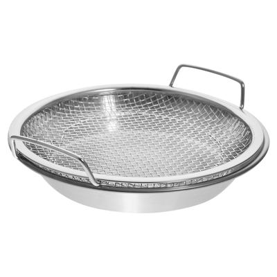 Stainless Steel Oil Drain Pan with Handle 22CM Frying Food Tray Filter Plate For Snack Plate Snack Dish for Barbecue Home Use