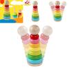 Rainbow Stacking Tower Wooden Toy For Early Childhood Learning And Logic Development