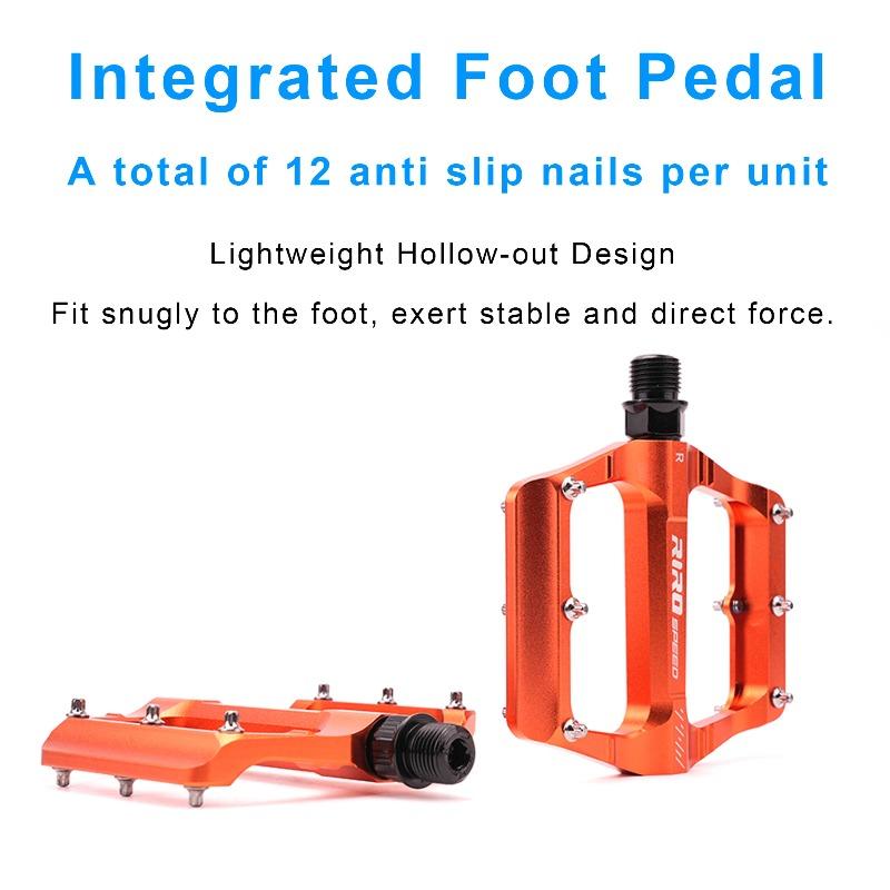 RIRO Bicycle Pedals 3 Bearing CNC Mountain Road Bike Pedal Aluminum Alloy Non-Slip Cycling Widen Pedal Bicycle Parts