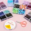 4 Grid Box Mixed Color 6mm 440pcs Acrylic Bead Jewelry Making Kit, Handmade DIY Bracelet Necklace Gift Making