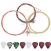 3 Set Acoustic Guitar Strings Steel Replacement 8Pcs Celluloid Picks for Performers Zxs0002