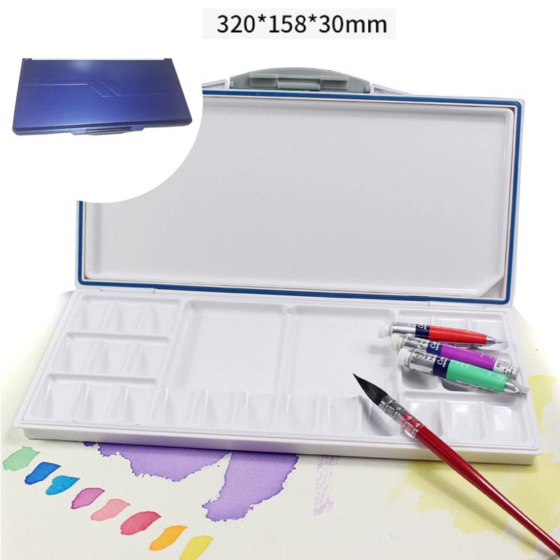 Multifunctional Watercolor Palette: 33/18 Grid Foldable Mixing Box with Flip-Top for Gouache Paints