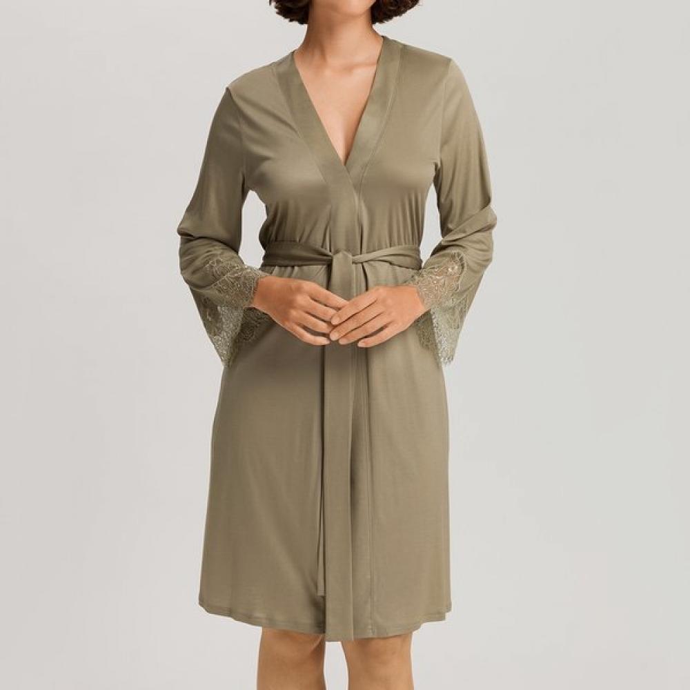 Hanro Melia Lace Tencel  Robe  74804 Ice Flow  Silver Sage 