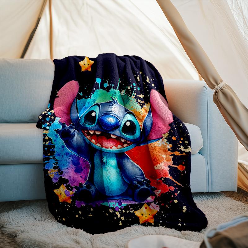 1PC Cartoon Aloha Alien 626 Printed Soft Flannel Blanket Throw for Adult Bedroom Living Room Sofa Camping Travel Fan Gifts Christmas Gifts