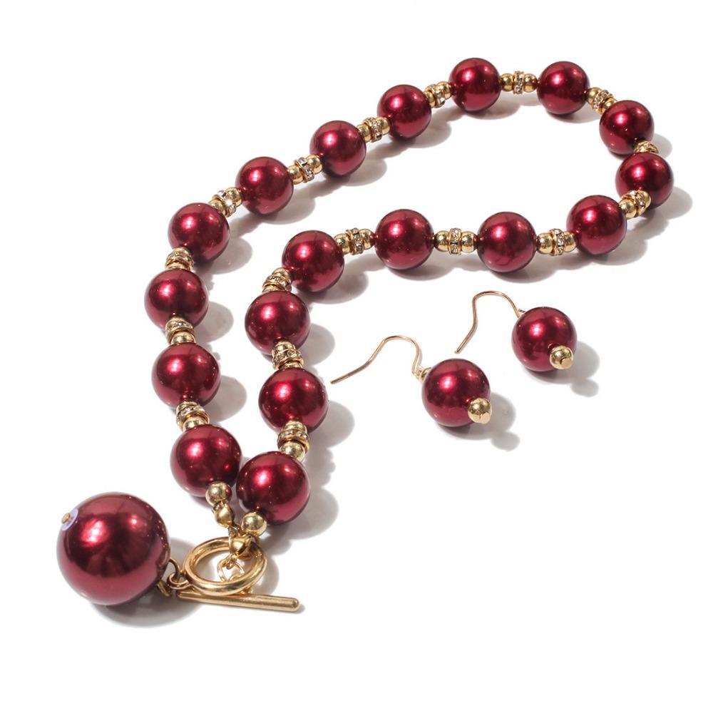 European and American Simple Diamond-encrusted Imitation Pearl Necklace Atmospheric Short Collarbone Chain Necklace