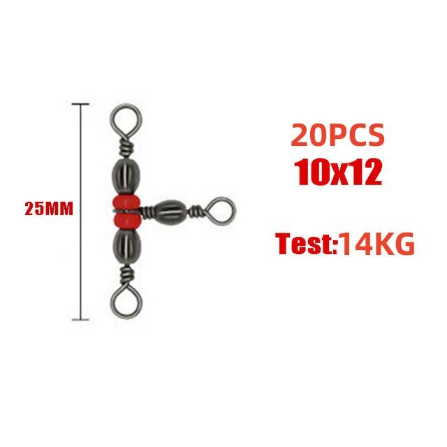 

20штук тройных вертлюжков для рыбалки 10x12