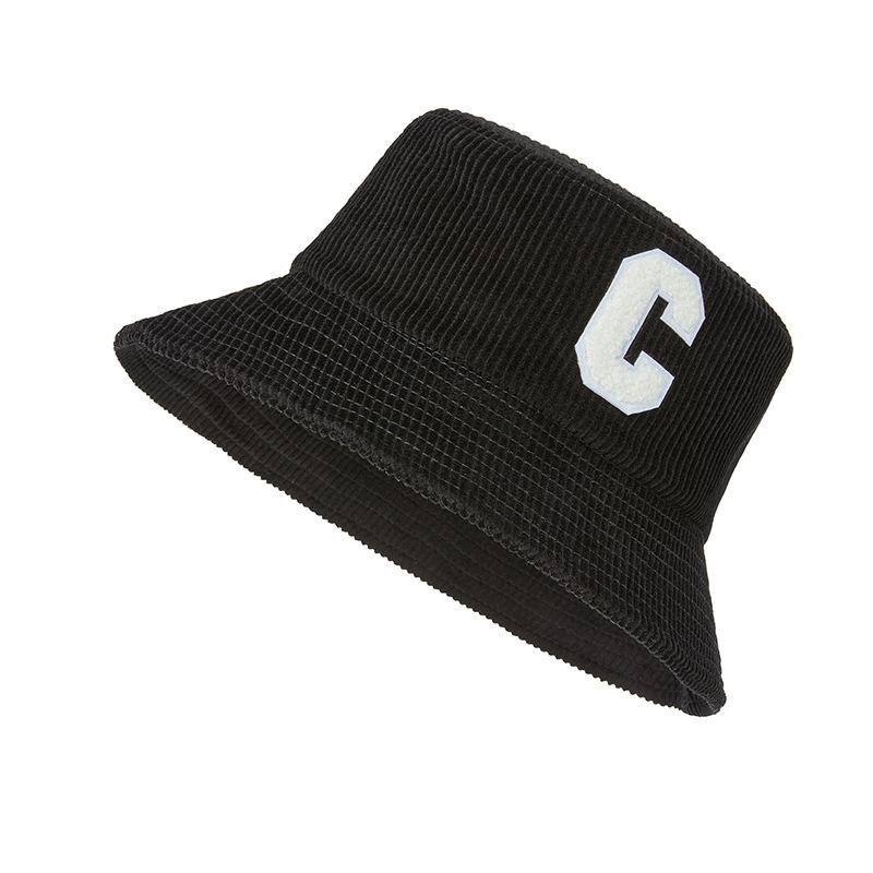 Spring and Autumn New Trendy Retro Letter Corduroy Bucket Hat for Men and Women Outdoor Wear Casual Sunshade Basin Hat