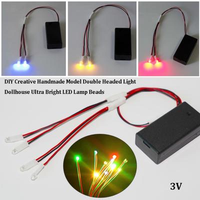 Double Headed Dollhouse Small Bulb Handmade Ultra Bright LED Lamp Beads DIY Creative Model Light