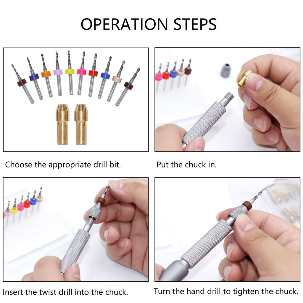 Double Bearing Rotary Drill Kit Suitable For Precise Crafting On Amber Wood Plastic With Ergonomic Grip And Alloy Steel