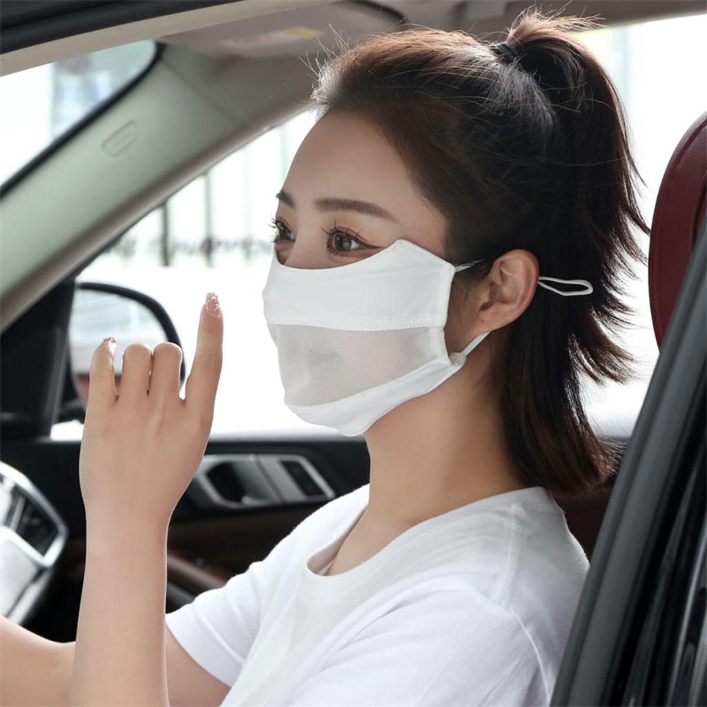 Mesh Ice Silk Face Scarf Elastic Solid Color UV Protection Anti-uv Face Cover Face Mask  Scarves Sunscreen Veil Fishing