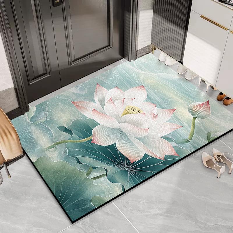 Door Lotus Silk Mat Household Door Door Dirt Mat Outdoor Dirt Resistant Dust Removal Can Be Tailored Carpet