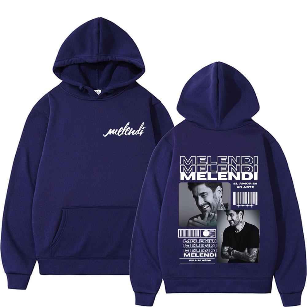 Rapper Melendi Tour New Album Graphic Hoodie Men Women Fashion Vintage Pop Music Sweatshirts Male Hip Hop Loose Pullover Hoodies