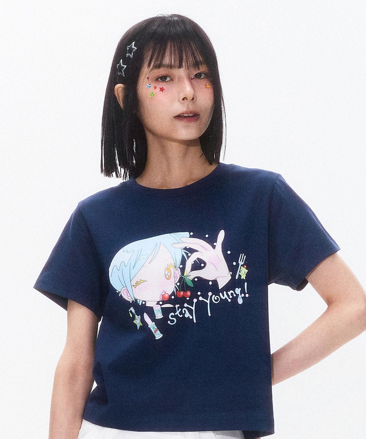 Kirsh X Sunonebird Graphic Standard Fit T-Shirt [Navy] 1