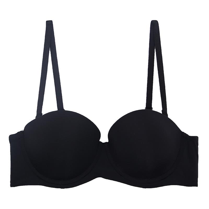 Summer seamless underwear women's soft steel ring smooth surface non-slip strapless underwear small breasts gather sexy bra cover