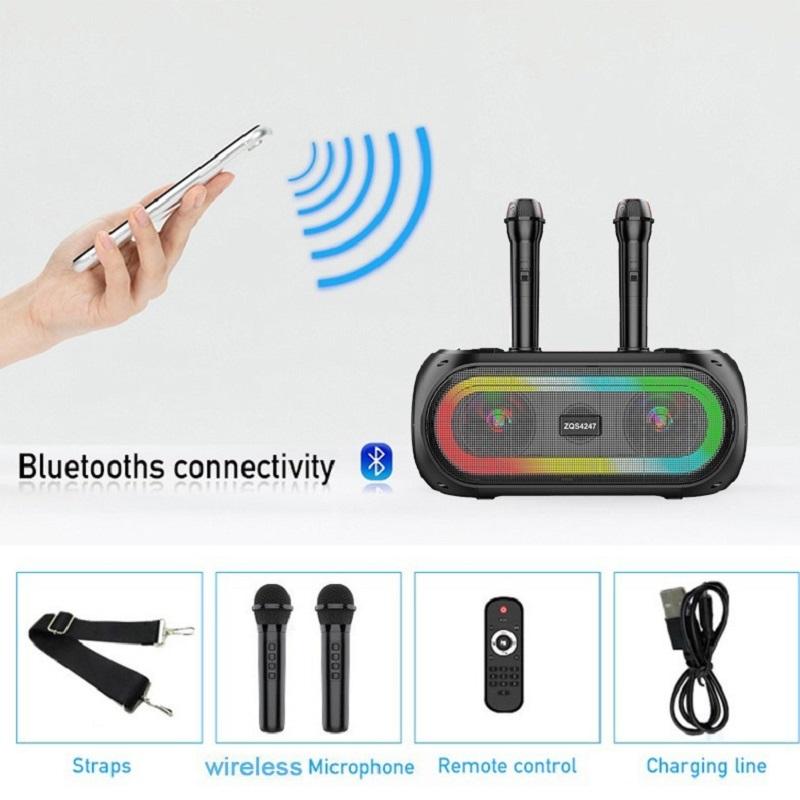 25W Powerful Bass LED Colorful Lights Bluetooth Speaker with 2 Mic Portable Stereo Sound Wireless Subwoofer Boombox Home Karaoke