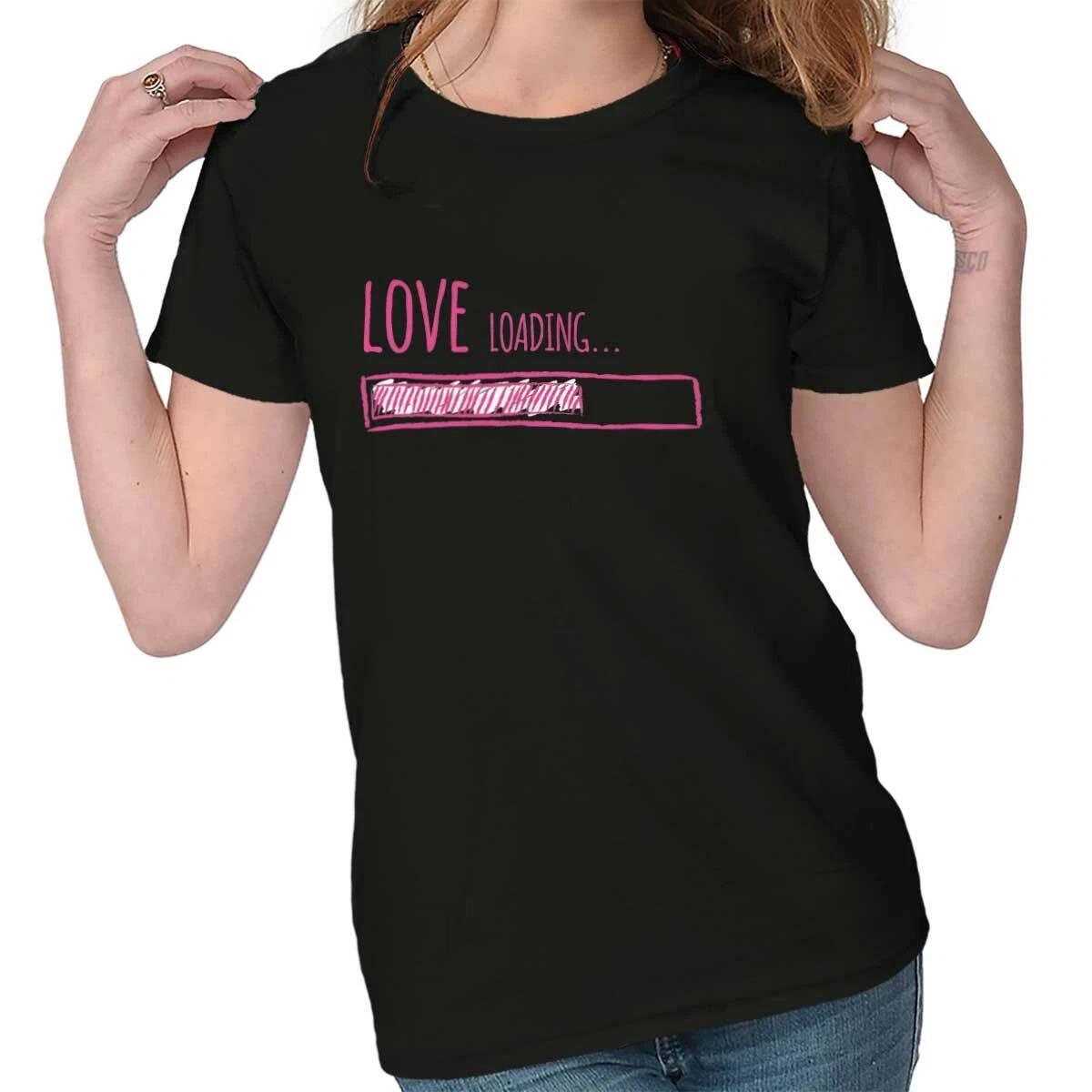 Love Loading Funny Cute Valentine s Day Gift Womens Top Junior Graphic Tee L