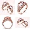 Elegant Rose Gold Color Crystal Flower Wedding Rings For Women Jewelry Accessories