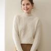 2025 Autumn/Winter Women's Heavyweight French Retro Goat Wool Floral Knit Sweater