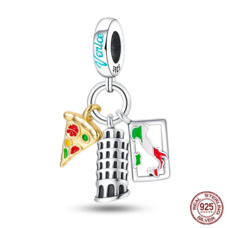 Copper Famous Attractions Eiffel Tower Church Luminous Charms Pendants Fit Qikaola Original Bracelets Diy Jewelry