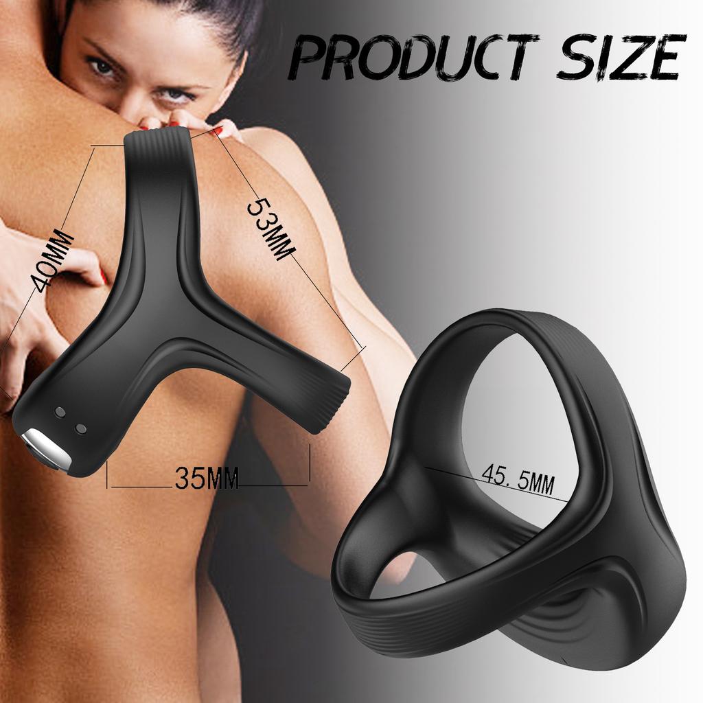 Men's Triangle Horseshoe Ring USB Charging Vibration Massage Horseshoe Ring Male Trainer Sex Toys