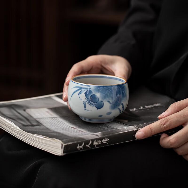 Su-Style Hand-Painted Lotus Mountain Kung Fu Tea Cup Set