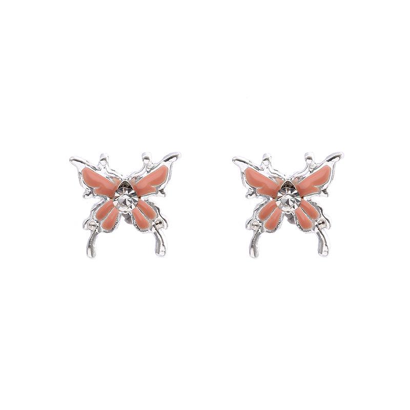 Korean Fashion Butterfly Rhinestone Stud Earrings - Elegant and Trendy
