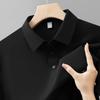Young Middle Aged Mens Summer Seamless Splicing Ice Cool Breathable Short Sleeve Business Casual Wrinkle Resistant Polo Shirts