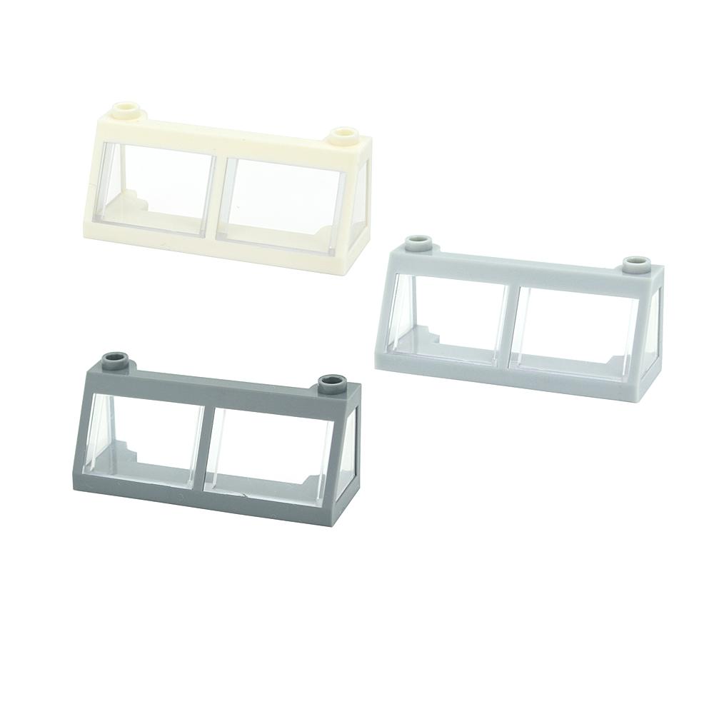 Train Windshield for Bricks Parts 5PCS Building Blocks 13760 + 13569 2X6X2 Frame DIY Educational Construction Christmas Gift Toy