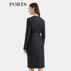 PORTS Women's Wool Blend Layered Patchwork Dress