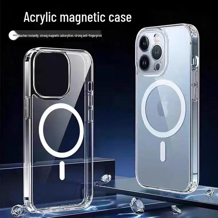 Apple 16E Magnetic iPhone 13 Acrylic Transparent Case | Wireless Charging