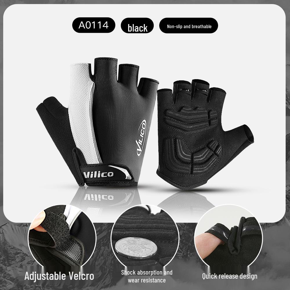 Breathable Anti-Slip Half-Finger Cycling & Running Gloves - Shock Absorbing Summer Sport Gear