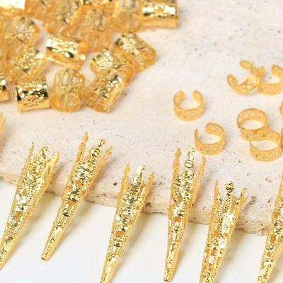 Legierung Gold Silber Zopf Haarring Dreadlock Haarring Hippie Stil Haaraccessoires Loc Haar Schmuck Für Zöpfe Für Mädchen Frauen