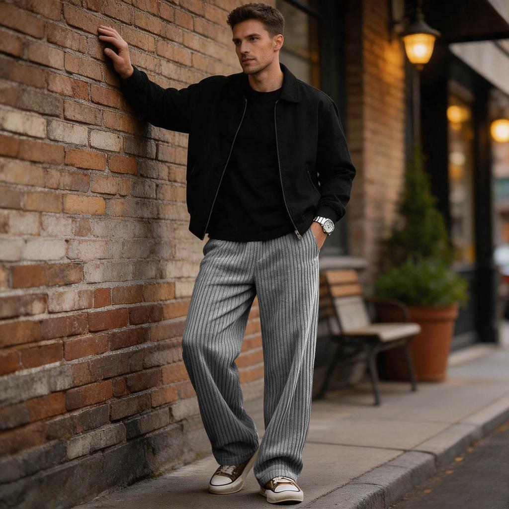 Men's Wide Leg Casual Pants Loose Fit for Everyday Wear