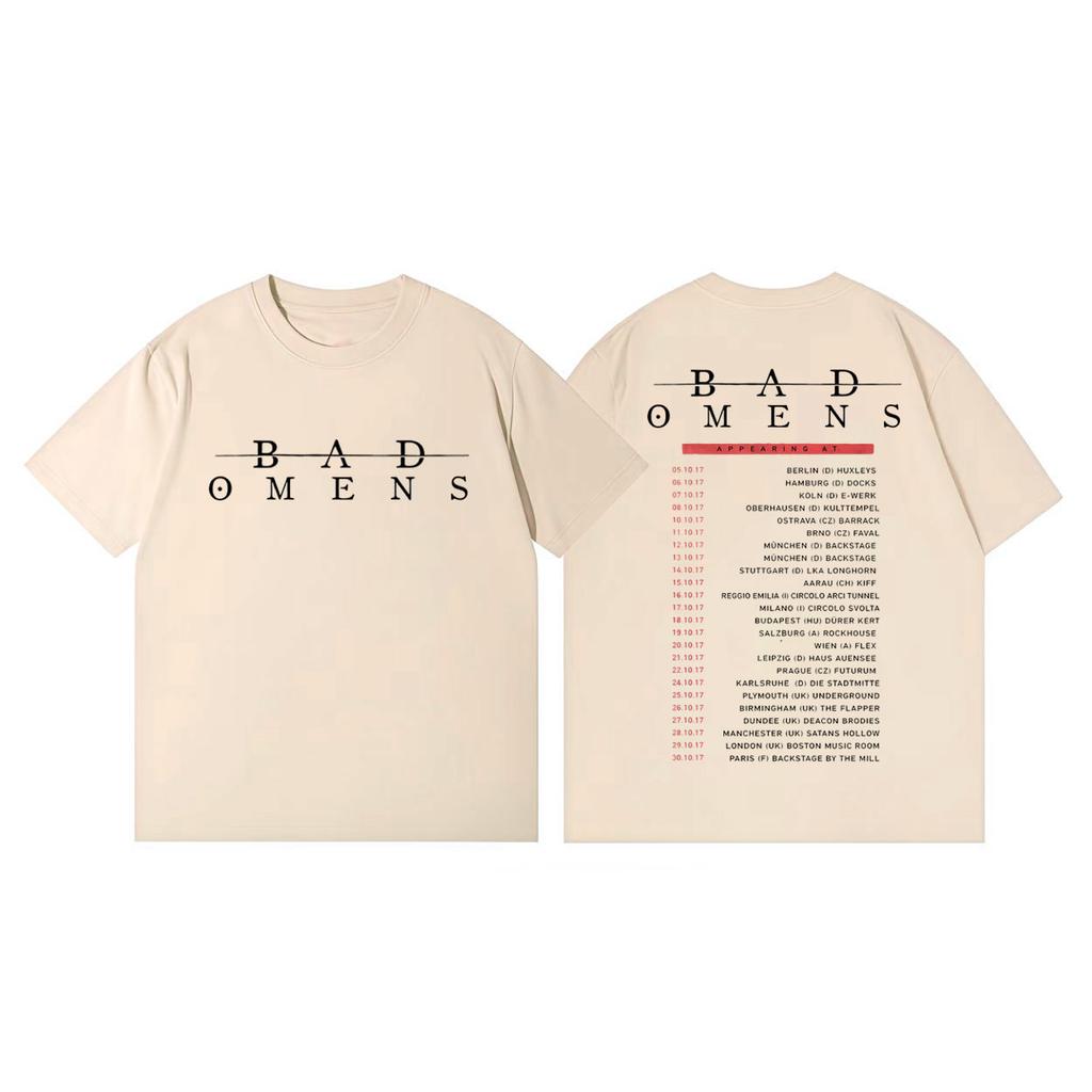 Rock Band Bad Omens Double Sided Print T Shirt Men Women Clothing Fashion Pop Music Tshirt Summer Casual Loose Cotton Tshirts