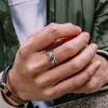 Retro Woven Metal Ring for Men Boys,Irregular 3 Layers Knot Opening Ring,New Punk Jewelry Gifts