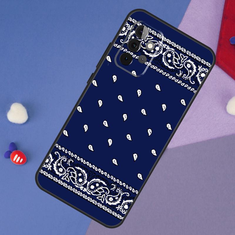Blue Bandana Paisley Case For Samsung Galaxy A13 A16 A26 A36 A56 A06 A55 A35 A15 A54 A34 A14 A53 A12 A22 A32 A52