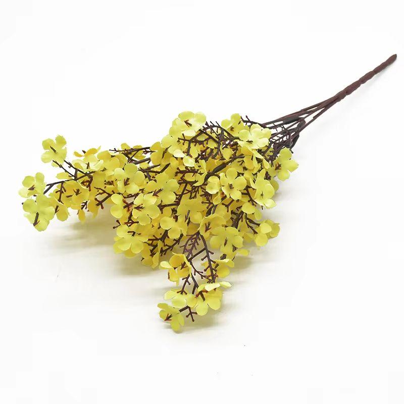 Pink Silk Gypsophila Artificial Flowers Small Bunches 5 Forks 30CM Living Room Decoration Fake Plants Vase for Home Wedding