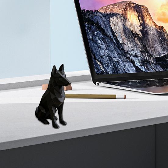 Xiaobudian 3D Printed Geometric Shepherd Dog Ornament, Minimalist Sculpture for Nordic Light Luxury Home Decor, Entry Desk TV Cabinet Accent Gift
