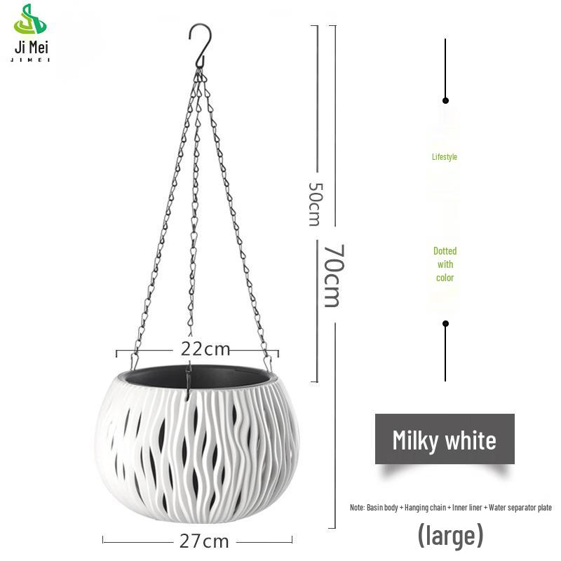 Outdoor Hanging Imitation Rattan Planter