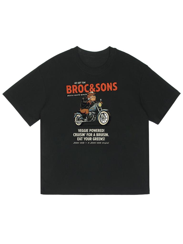 Seibeueodog Broc&Sons Bike Half-Sleeve T-Shirt (Kids & Unisex Size ~5Xl) (A Type)