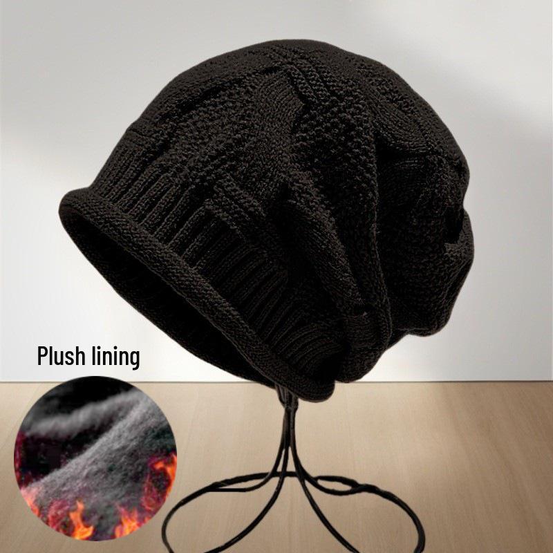 

Женская вязаная шапка большой окружности - мода осень/зима, однослойная, тонкий загнутый край.