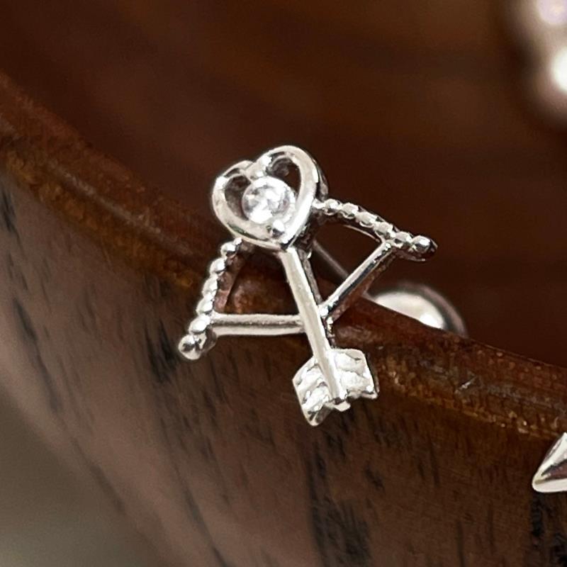 

Асимметричные серьги-пусеты с цирконом, женские, стрела Купидона, серебро 925 пробы, модные украшения с винтовым замком 925 silver