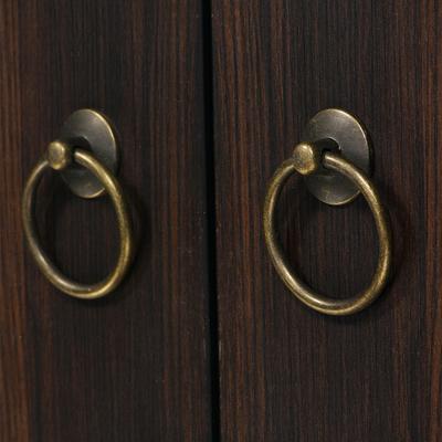 2 tiradores de aleación para puerta de muebles con anillo redondo vintage