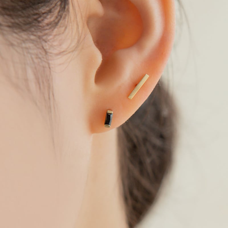 LUNNE 14k Baguette-cut Cubic Zirconia Earrings (14k Gold) A08