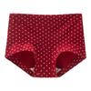 High Waist Antibacterial Pure Cotton Seamless Red Panties for Women - Ideal for Weddings & New Year